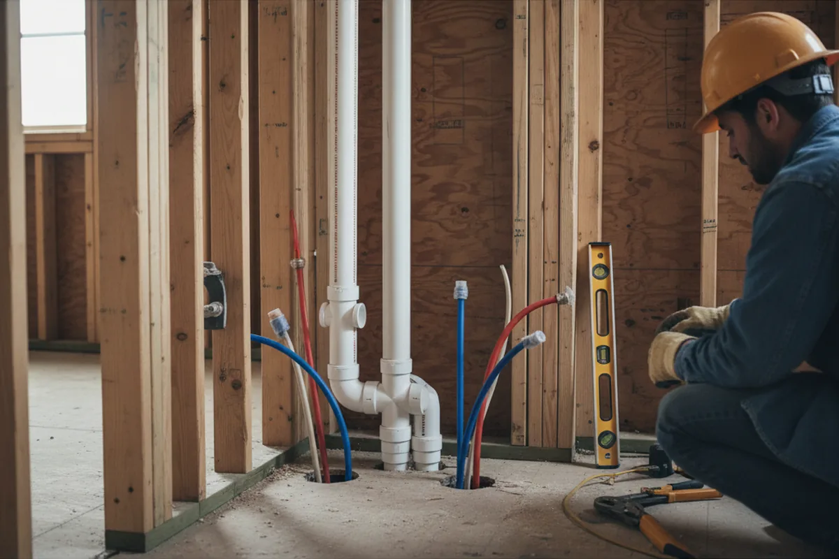Drain and supply rough-in during Garbage Disposal Repair in Golden Valley